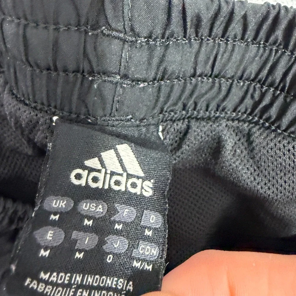 Vintage Adidas Windbreaker Track Pants Size Medium Black White Striped y2k 2000s